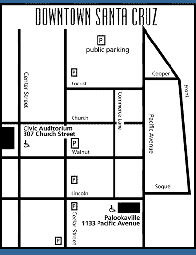 Map to Santa Cruz Civic