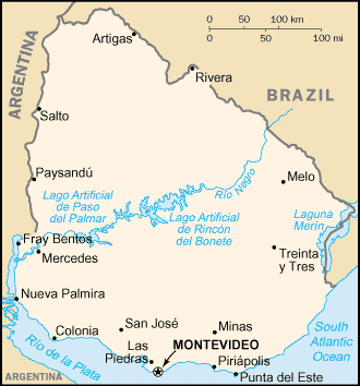 Map of Uruguay