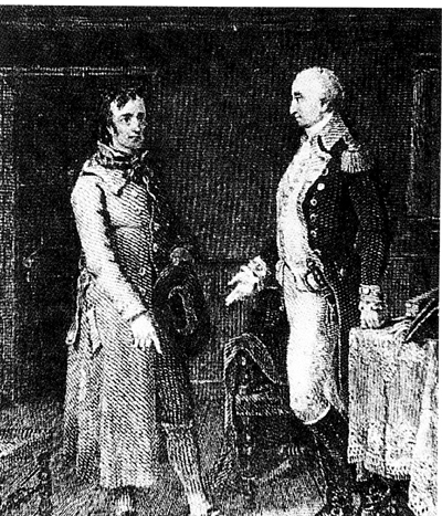 George Washington conferring with one of his agents