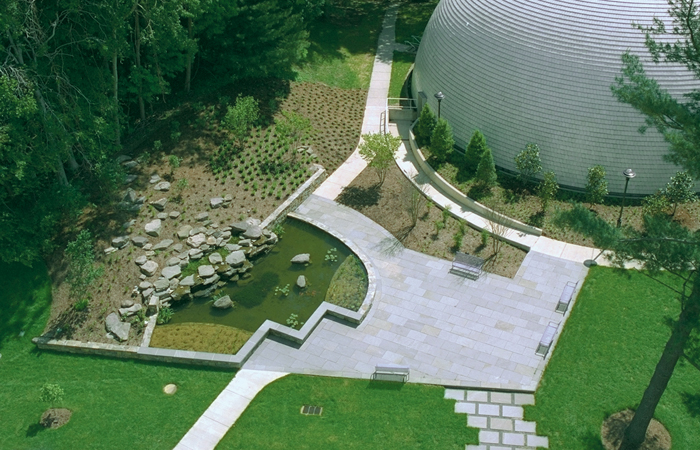 Overhead view of the CIA Memorial Garden