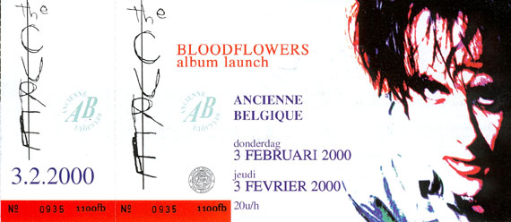 Ticket for the Brussels show
