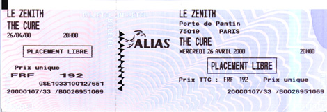 Ticket for Paris, France