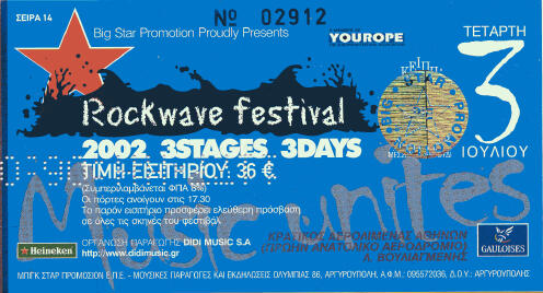 Ticket for the cancelled Rockwave Festival (now the Shockwave Festival)
