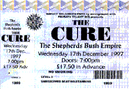 Ticket for Sheperds Bush - Dec. 17th,1997