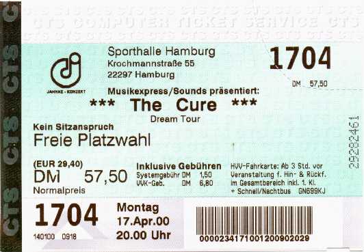 Ticket for Hambourg, Germany